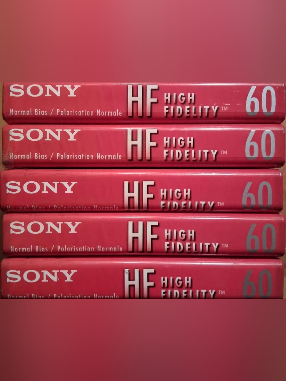 NWT 5 Sony HF Normal Bias 60 Minutes Cassette Tapes.